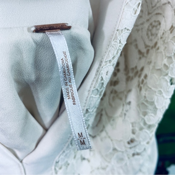 Free People Lovely in Lace off White Lace Mini Dress - Medium - Picture 7 of 9